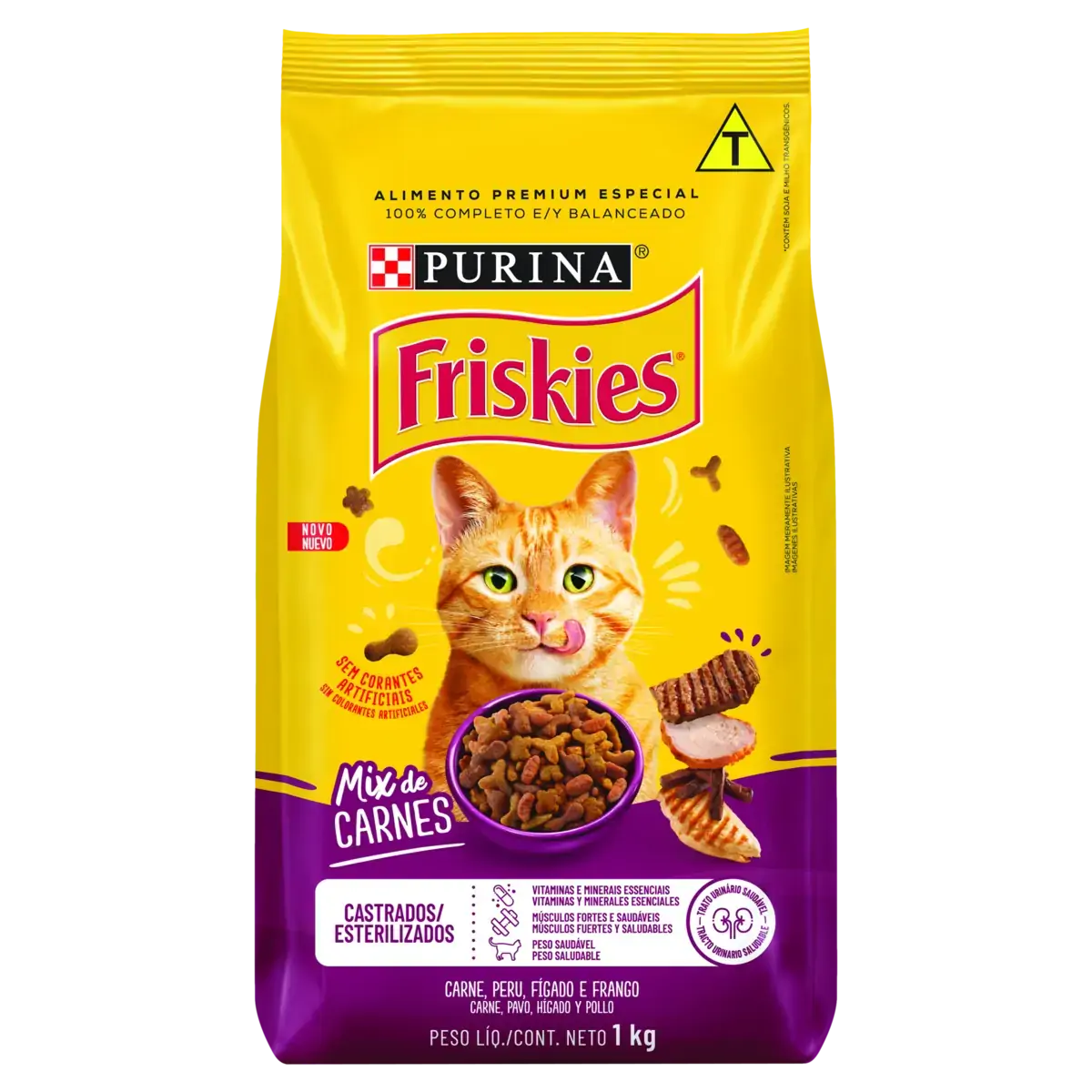 Alimento Para Gatos Castrados Adultos Mix De Carnes Purina Friskies Pacote 1kg