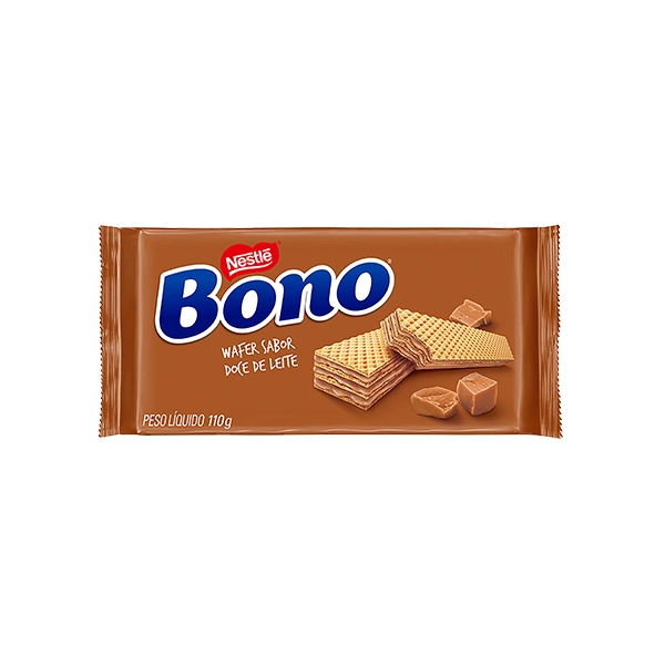 Biscoito Wafer Recheio Doce De Leite Bono Pacote 110g