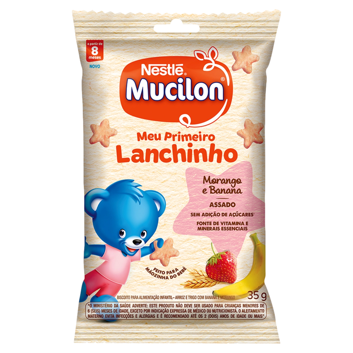 Biscoito Morango E Banana Mucilon Meu Primeiro Lanchinho Pacote 35g