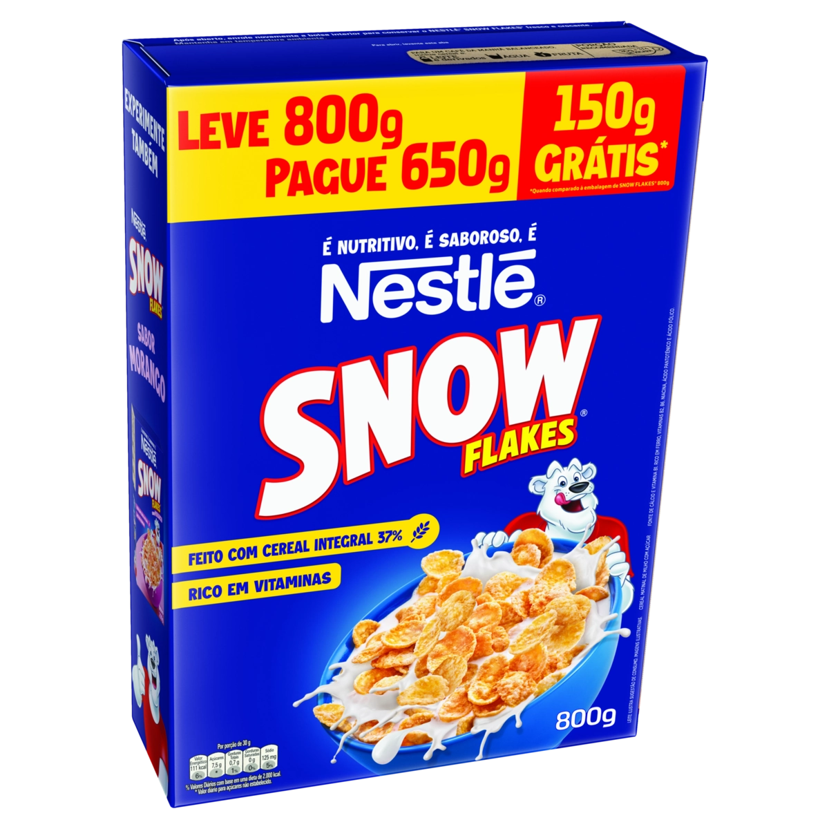 Cereal Matinal Snow Flakes Caixa Leve 800g Pague 650g
