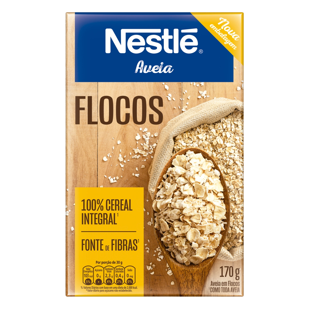 Aveia Em Flocos Nestlé Caixa Leve 170g Pague 150g