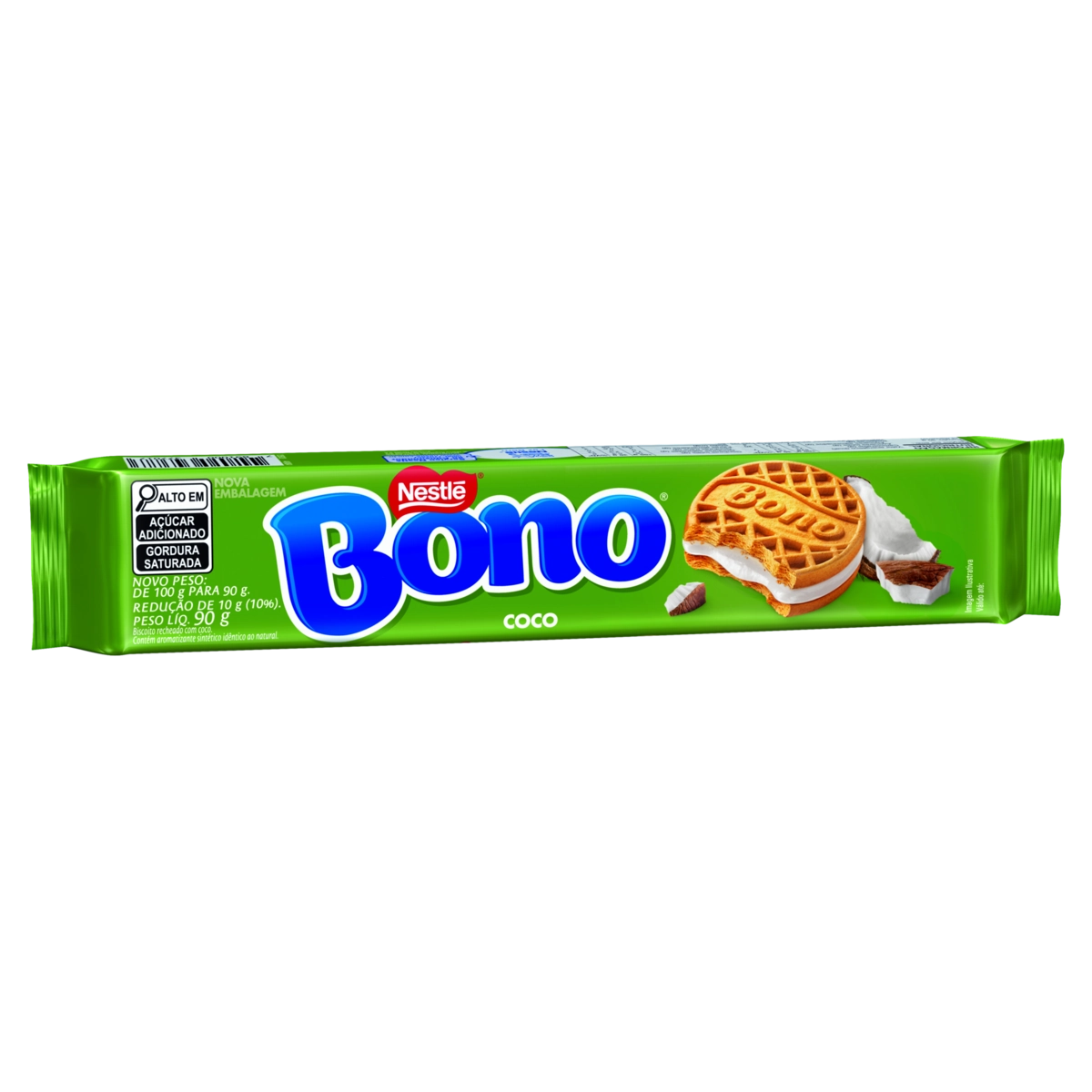Biscoito Recheio Coco Bono Pacote 90g