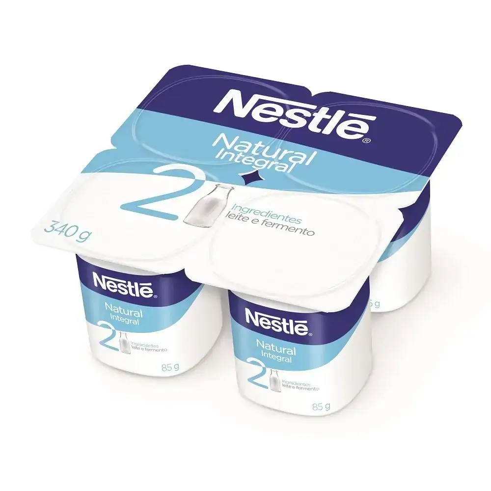 Iogurte Integral Natural Nestlé Bandeja 340g 4 Unidades