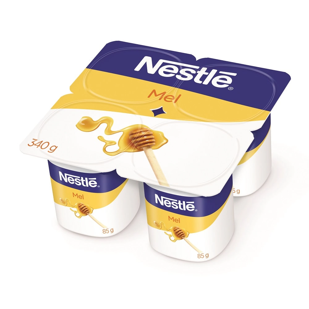 Iogurte Parcialmente Desnatado Mel Nestlé Bandeja 340g 4 Unidades