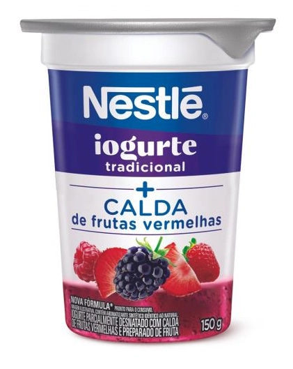 Iogurte Parcialmente Desnatado Tradicional Calda Frutas Vermelhas Nestlé Copo 150g