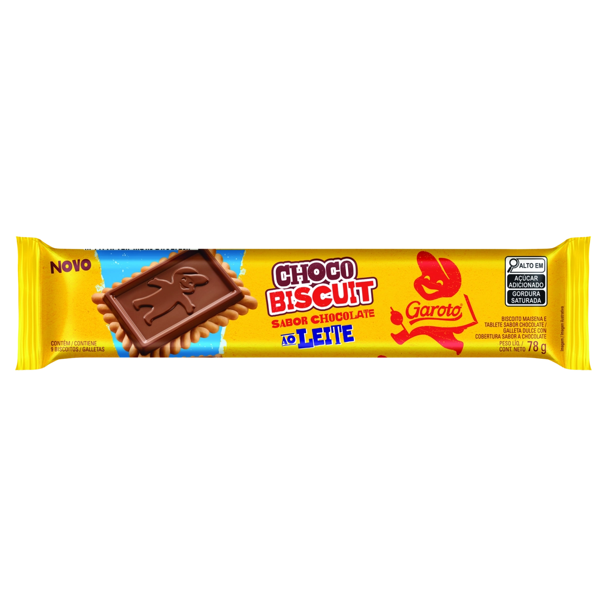 Biscoito Maisena Chocolate Ao Leite Garoto Choco Biscuit Pacote 78g