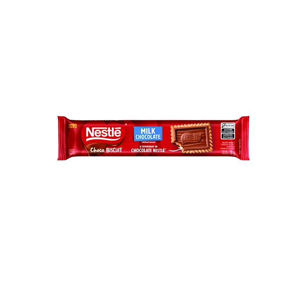 Biscoito Maisena Chocolate Ao Leite Nestlé Choco Biscuit Pacote 78g
