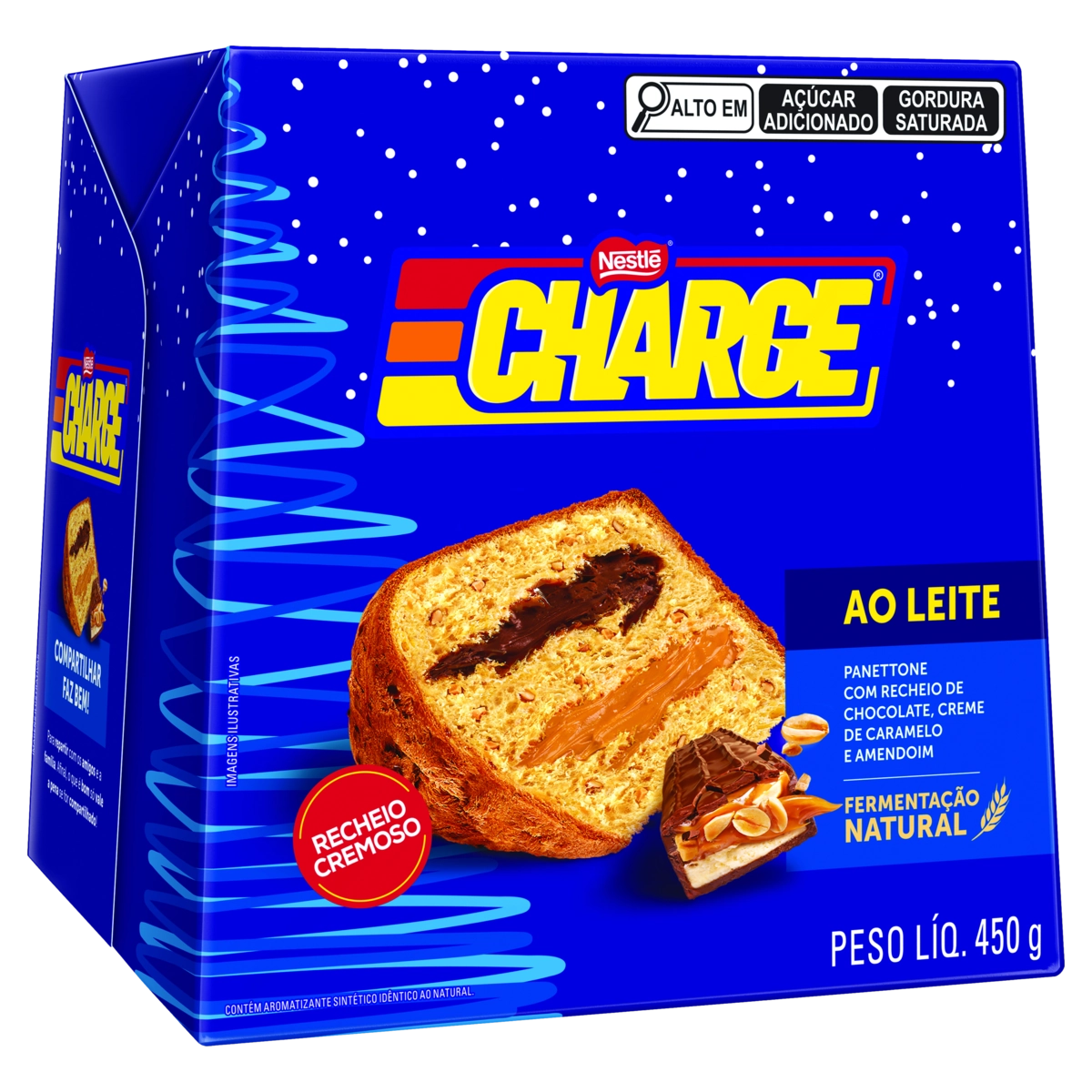 Panettone Recheio Chocolate Ao Leite E Charge Nestlé Caixa 450g