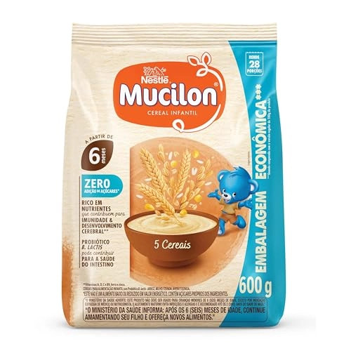 Cereal Infantil 5 Cereais Mucilon Pacote 600g Embalagem Econômica