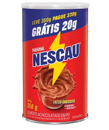 Achocolatado Pó Nescau Lata Leve 350g Pague 330g