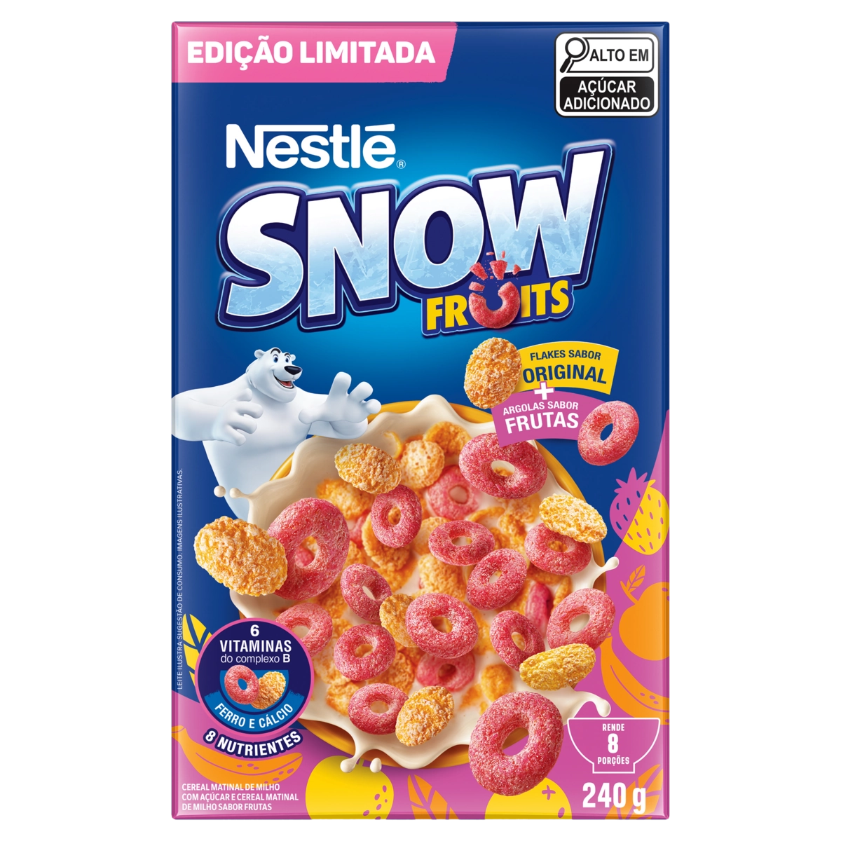 Cereal Matinal Original E Frutas Snow Flakes Fruits Caixa 240g