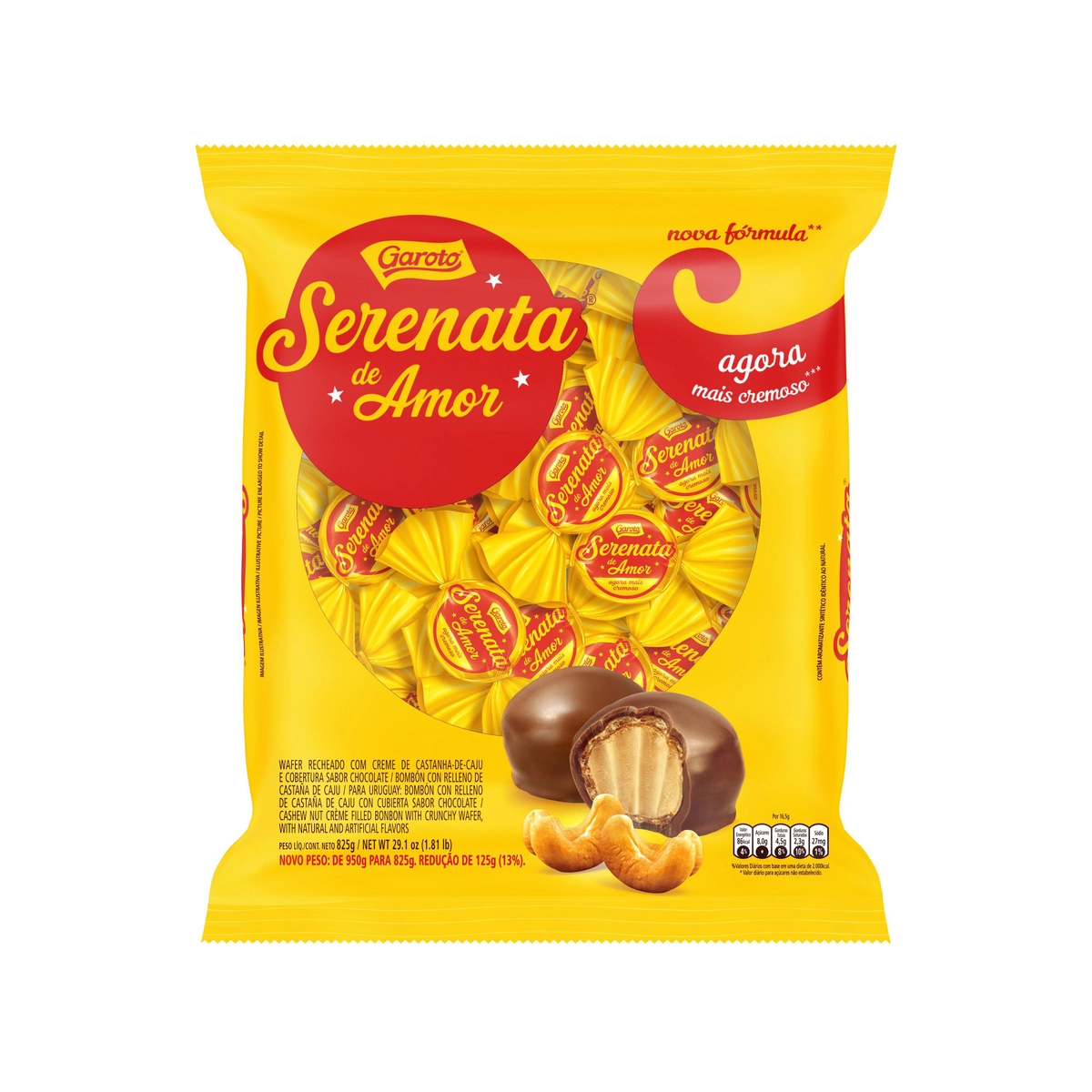 Bombom Wafer Garoto Serenata De Amor Pacote 825g
