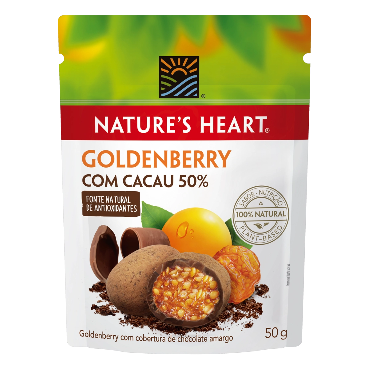 Goldenberry Com Cacau 50 Natures Heart Pouch 50g
