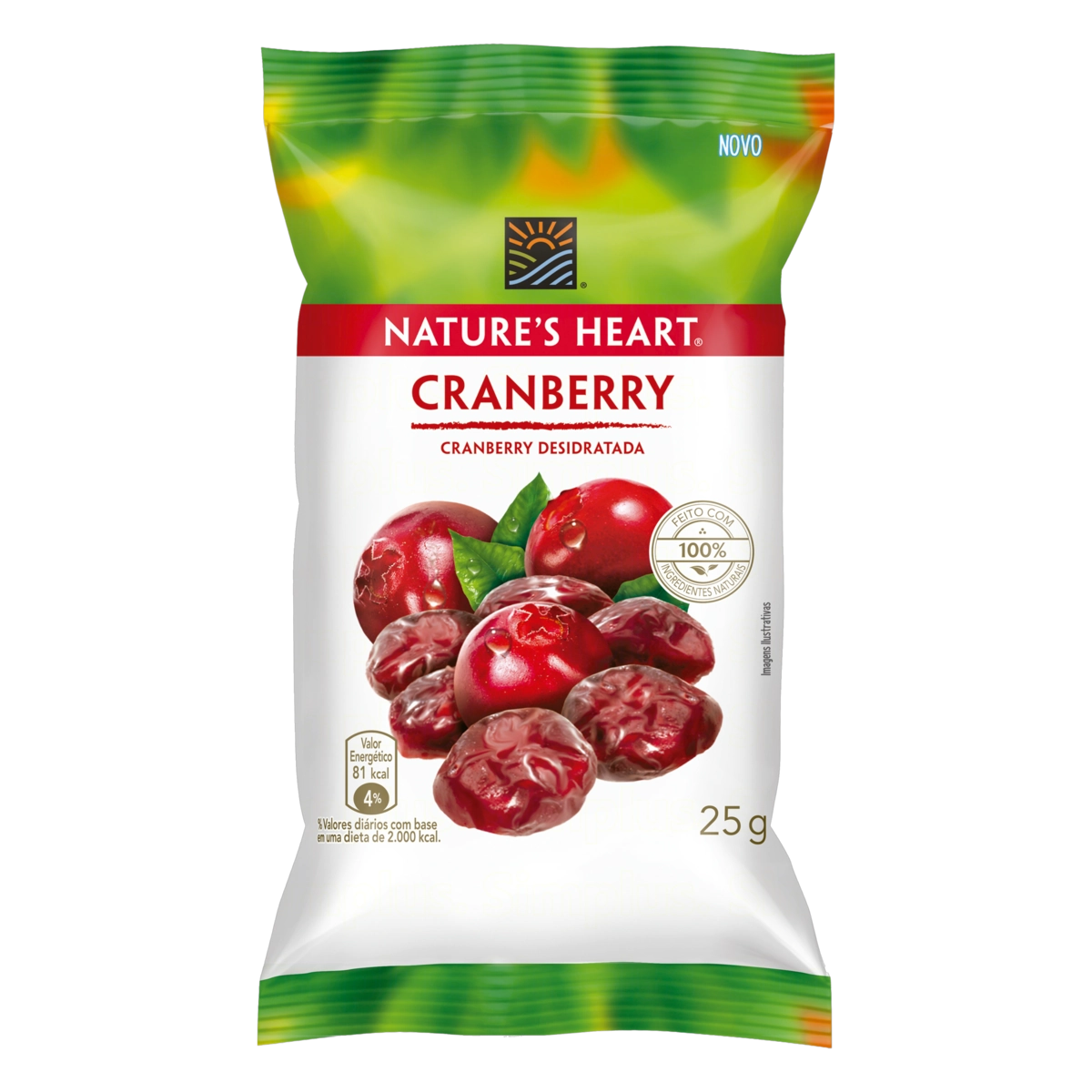 Cranberry Desidratada Natures Heart Pacote 25g