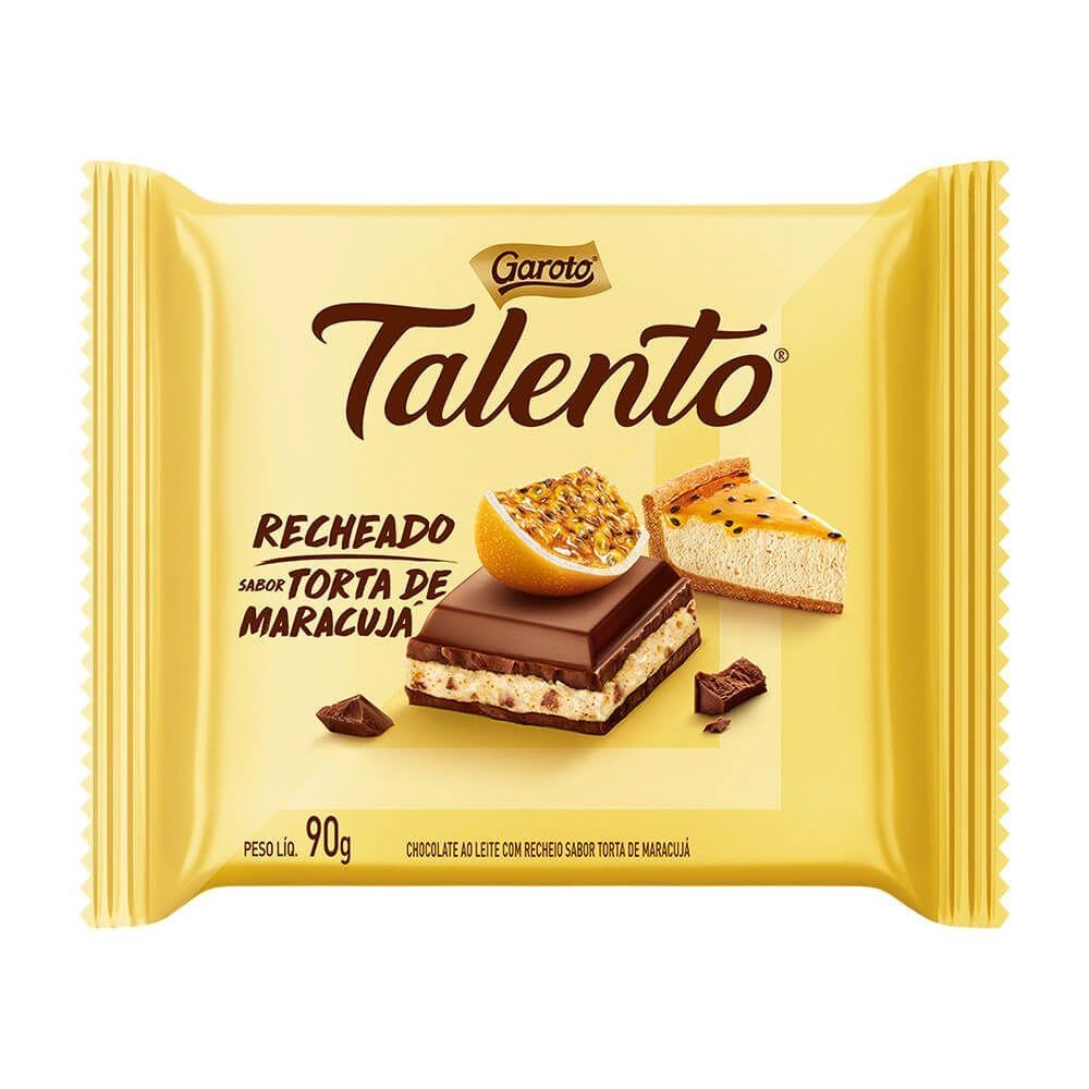 Chocolate Ao Leite Recheio Maracujá Garoto Talento Pacote 85g