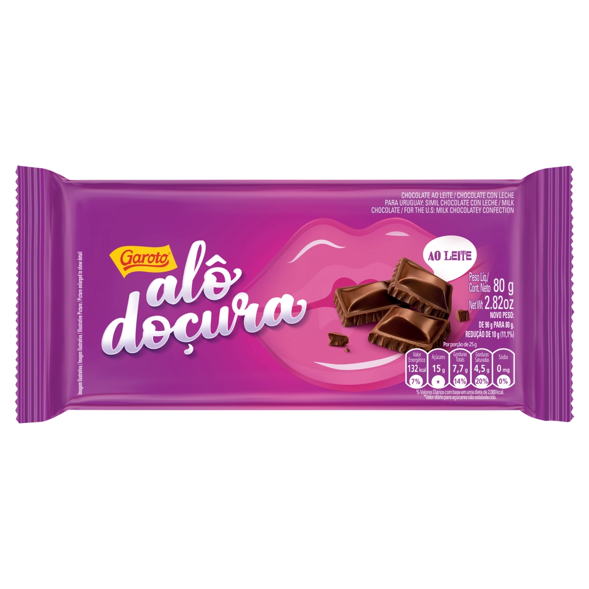 Chocolate Ao Leite Garoto Alô Doçura Pacote 80g