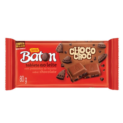 Chocolate Ao Leite Choco Croc Garoto Baton Pacote 80g