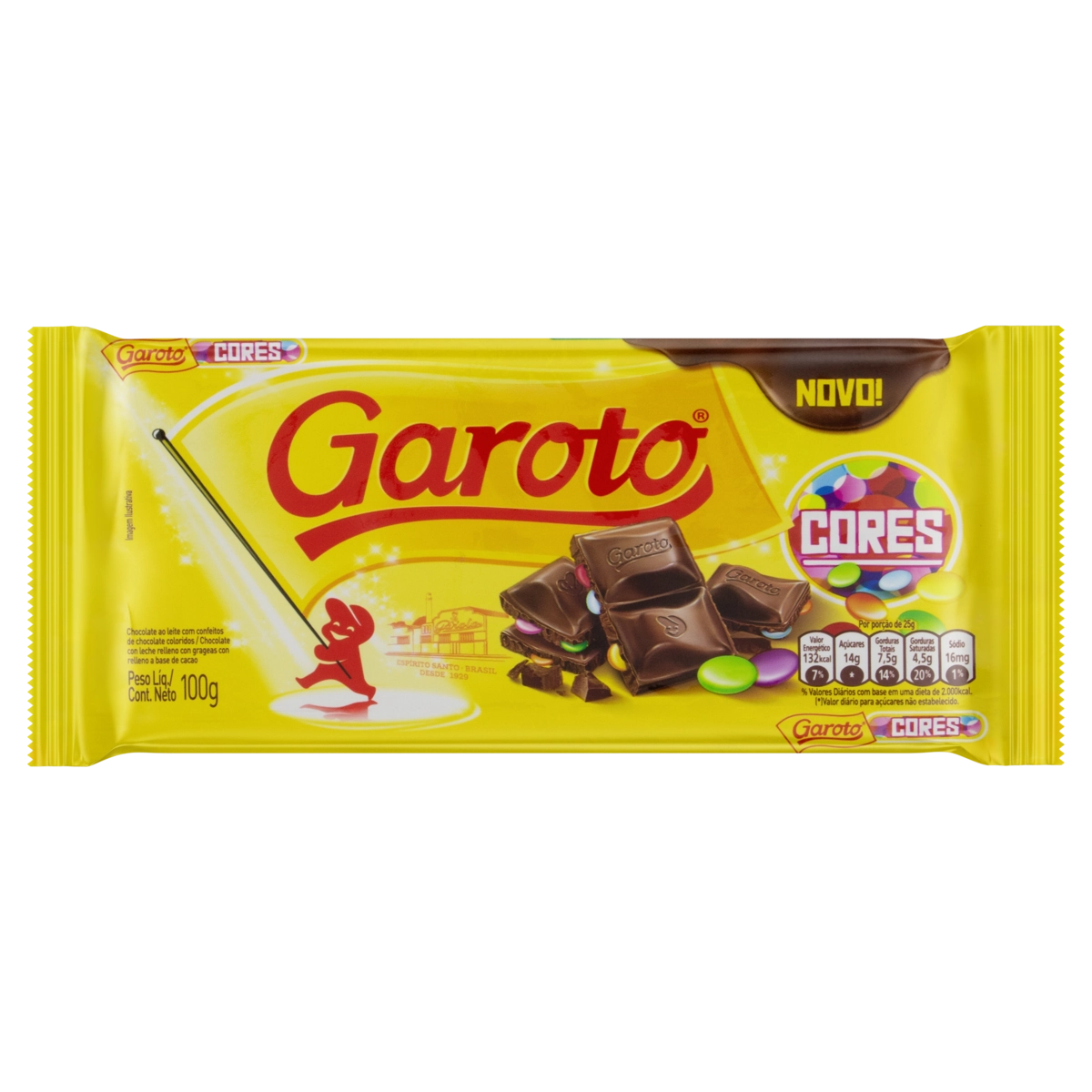 Chocolate Ao Leite Com Confeitos Garoto Pacote 100g