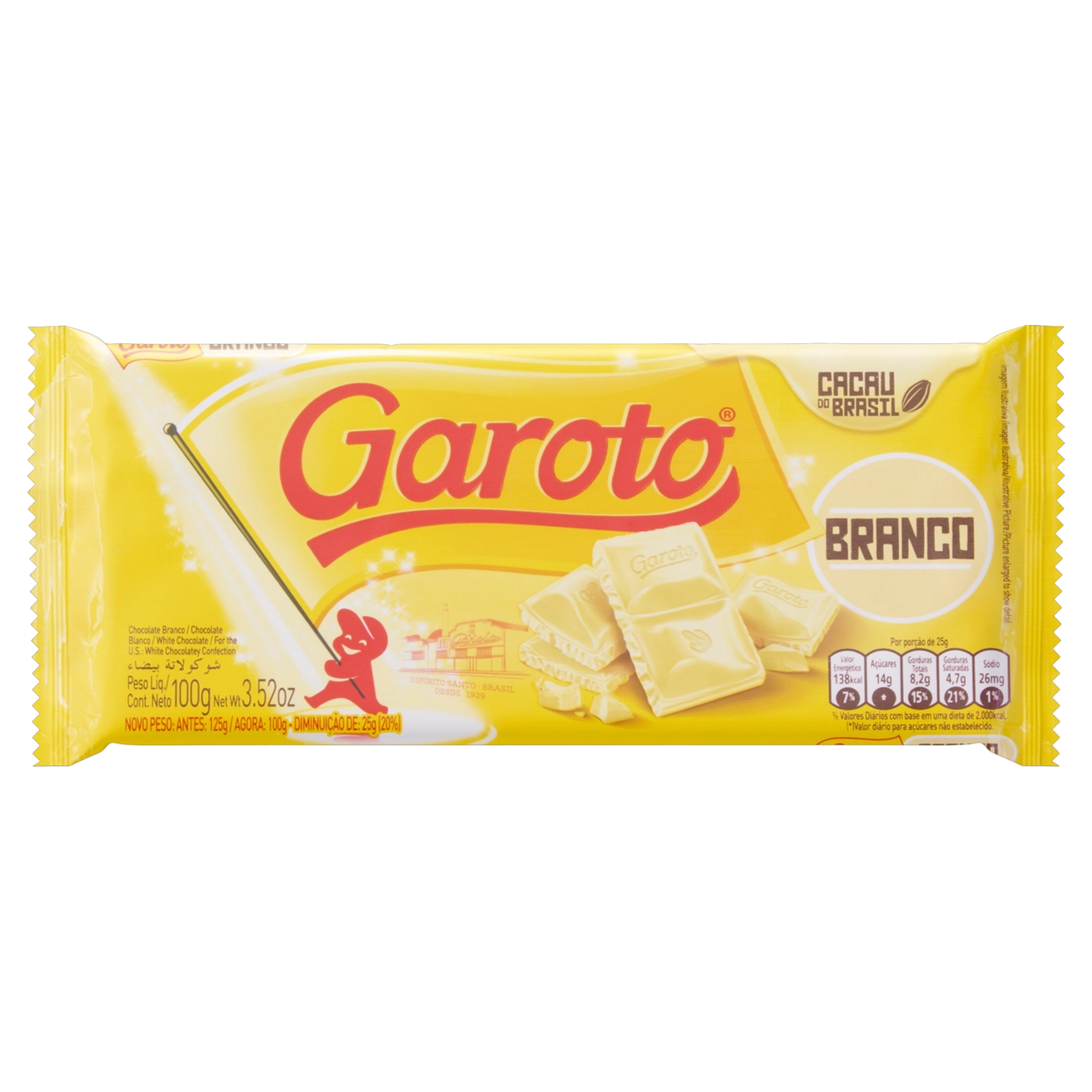 Chocolate Branco Garoto Pacote 90g