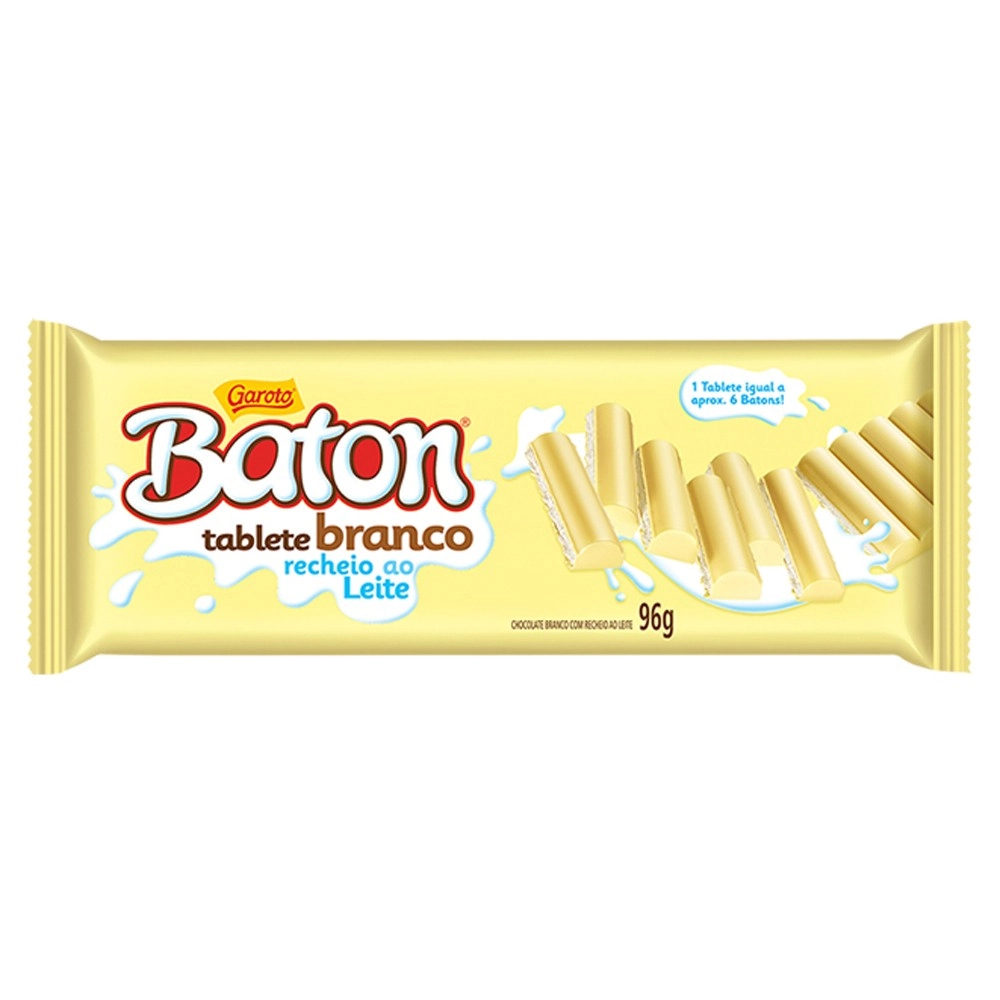 Choc Baton Tablete Bco Rech Creme 96g