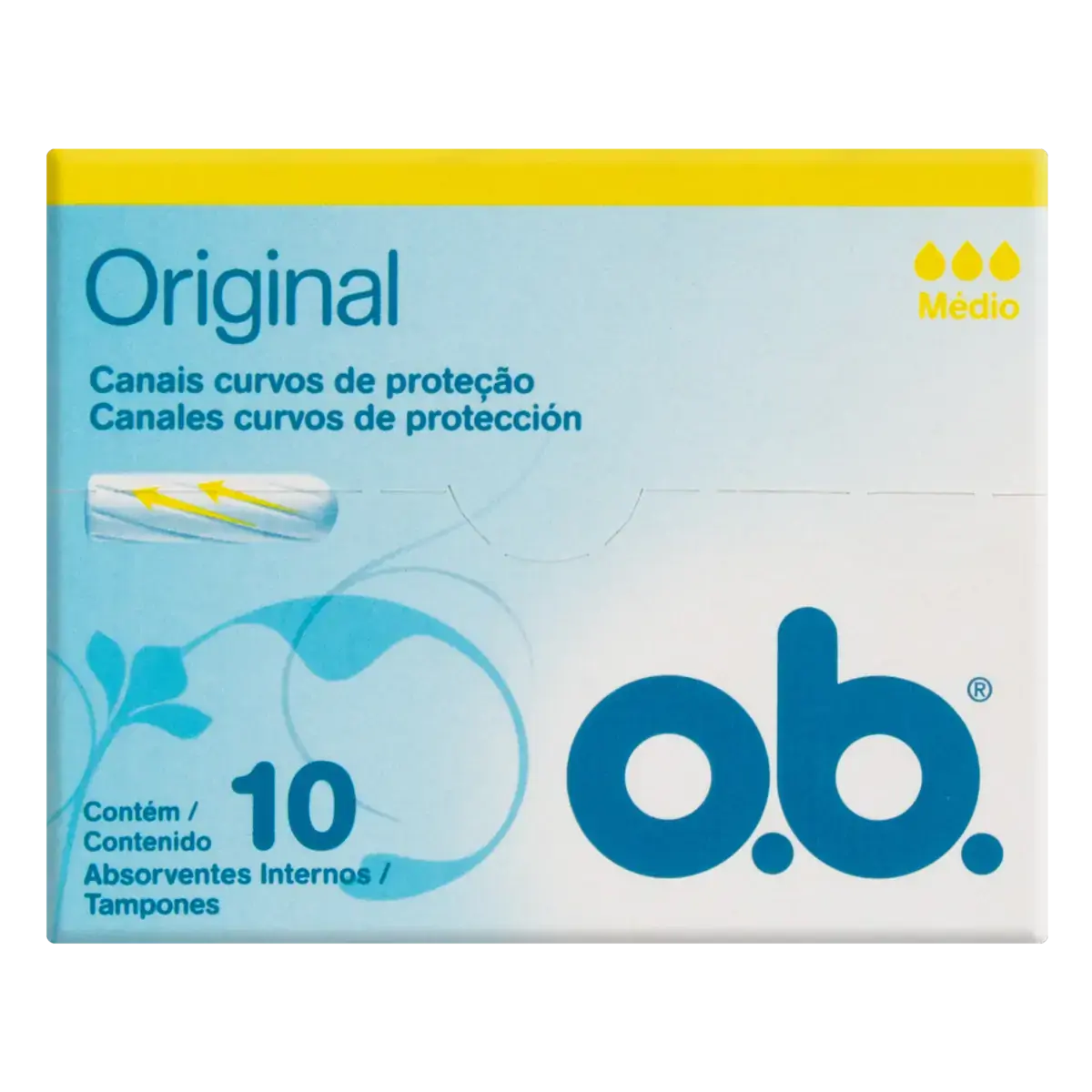 Absorvente Interno O.b. Original Médio Caixa 10 Unidades