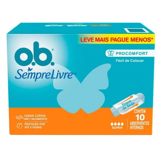 Absorvente Interno O.b. Original Super Caixa Leve 10 Pague 8 Unidades