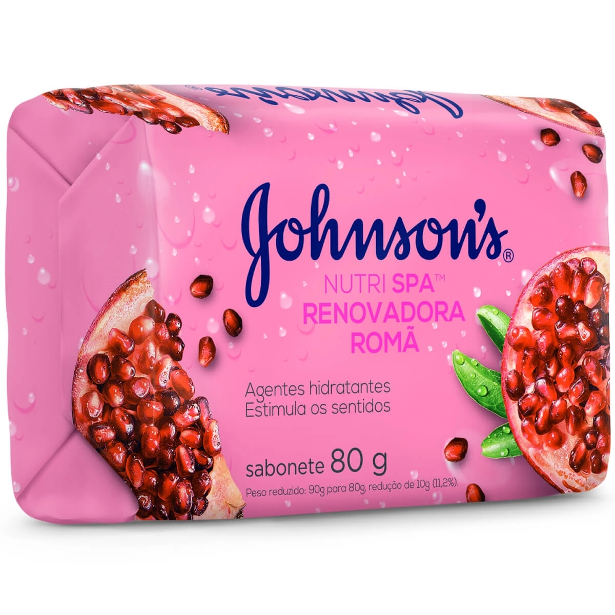 Sabonete Barra Renovadora Romã Johnsons Nutri Spa Envoltório 80g