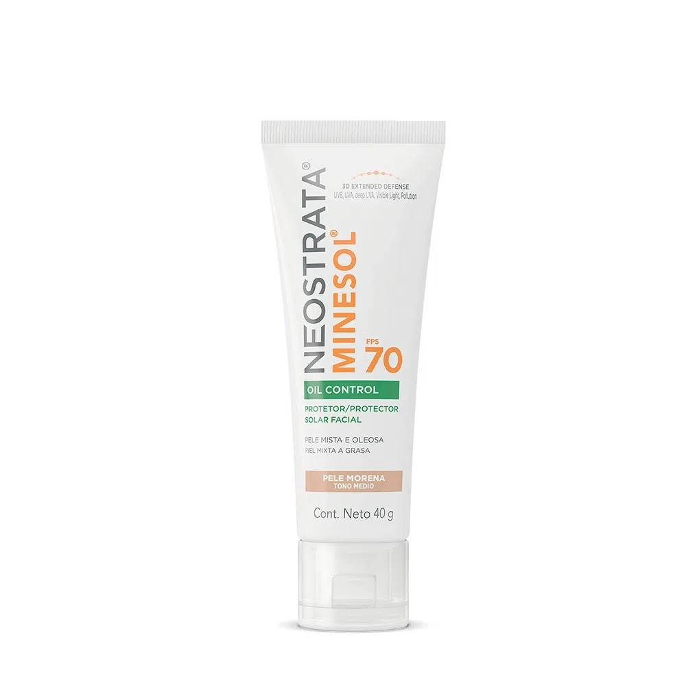 Protetor Solar Facial Pele Morena Fps 70 Neostrata Minesol Oil Control Bisnaga 40g