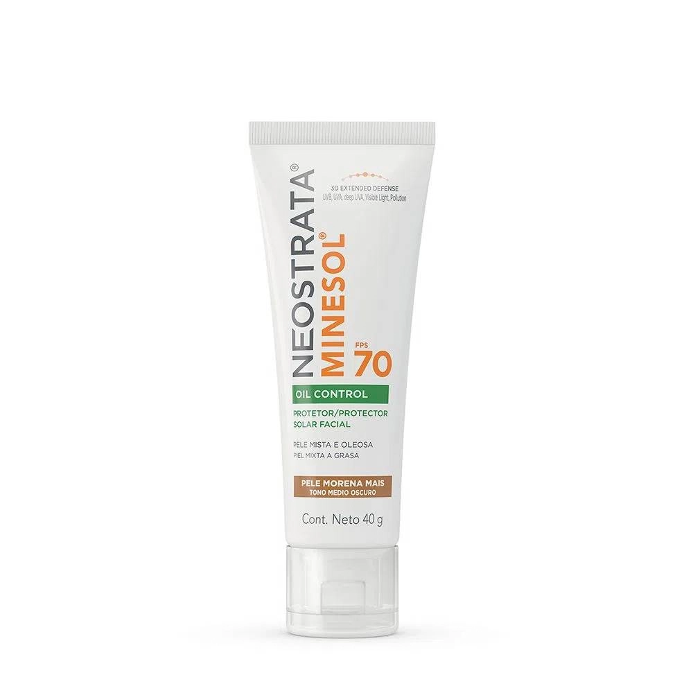 Protetor Solar Facial Pele Morena Mais Fps 70 Neostrata Minesol Oil Control Bisnaga 40g