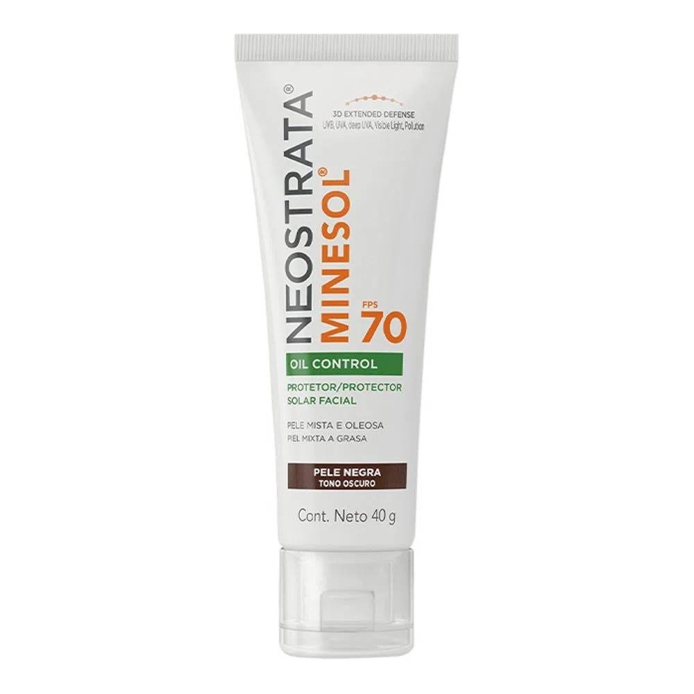 Protetor Solar Facial Pele Negra Fps 70 Neostrata Minesol Oil Control Bisnaga 40g