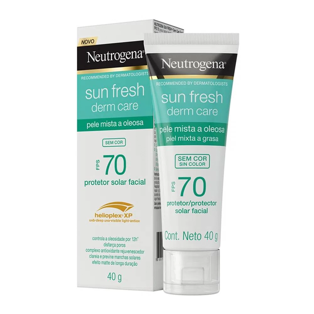 Protetor Solar Facial Fps 70 Neutrogena Sun Fresh Derm Care Bisnaga