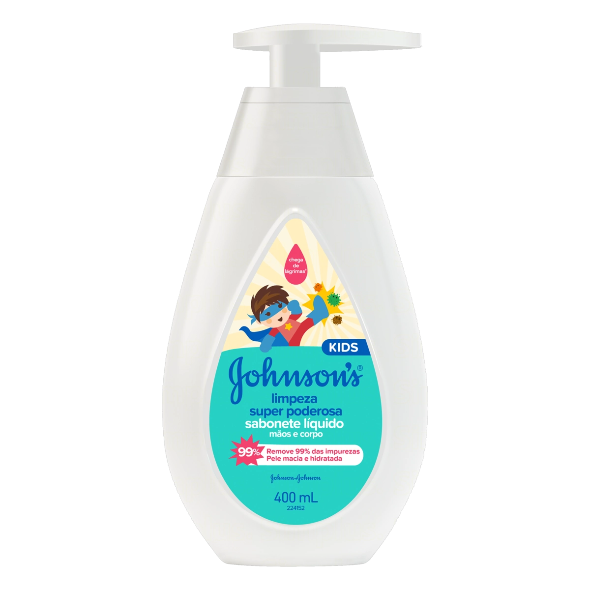 Sabonete Líquido Limpeza Super Poderosa Mãos E Corpo Johnsons Kids Frasco 400ml