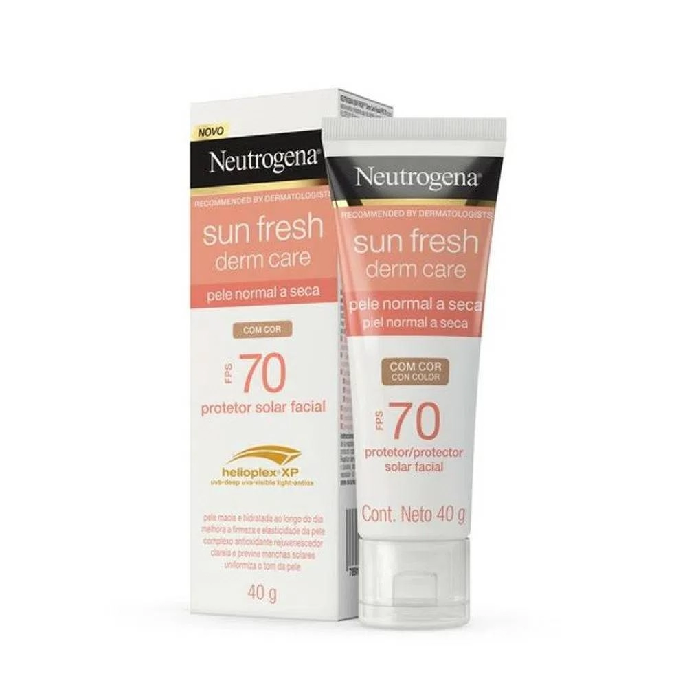 Protetor Solar Facial Neutrogena Sun Fresh Derm C/cor Dry Skin Fps 70 40g