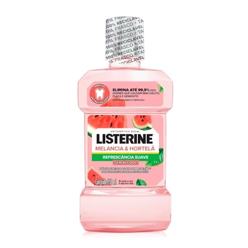 Enxaguante Bucal Antisséptico Zero álcool Melancia Hortelã Listerine Frasco 250ml