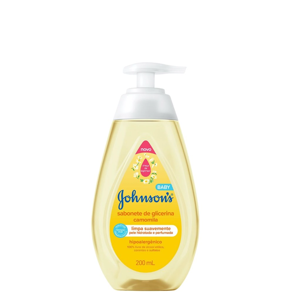 Sabonete Líquido De Glicerina Da Cabeça Aos Pés Camomila Johnsons Baby Frasco 200ml