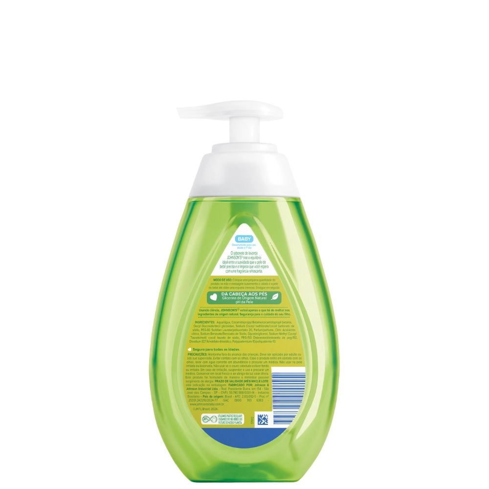 Sabonete Líquido De Glicerina Lavanda Johnsons Baby Frasco 400ml Pump