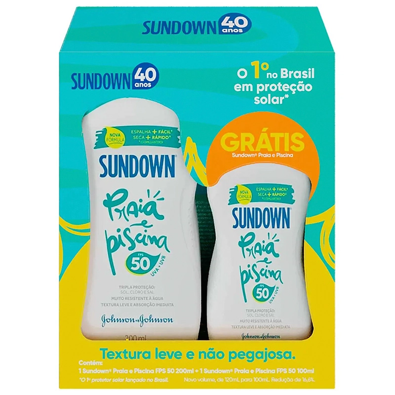 Protetor Solar Praia E Piscina Fps 50 Sundown 200ml 100ml