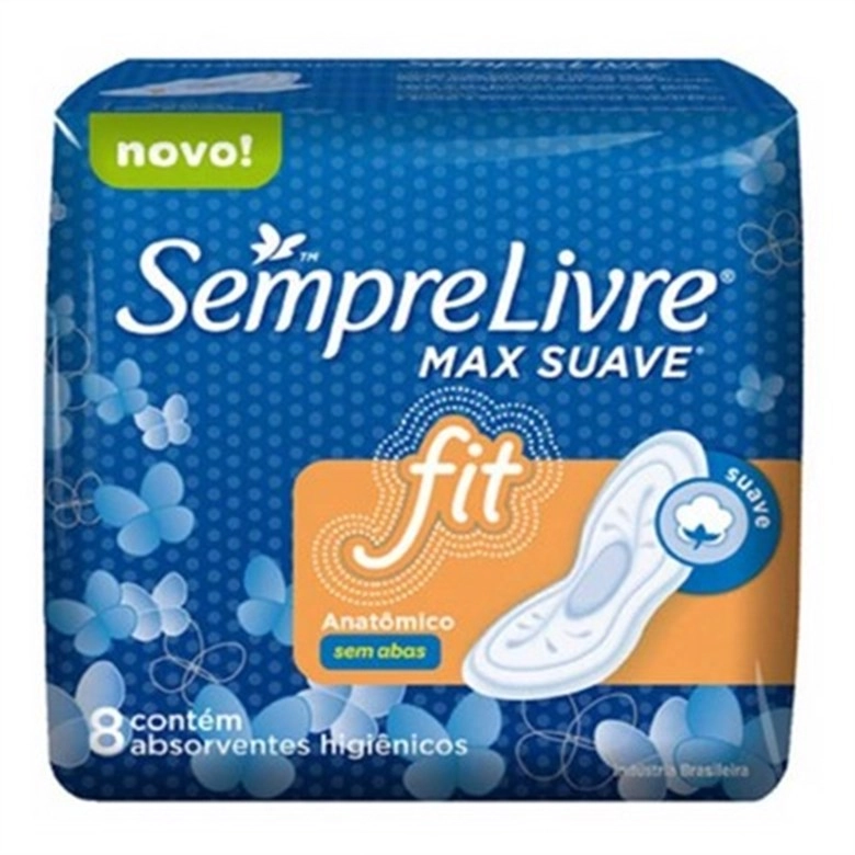 Absorvente Sem Abas Sempre Livre C/8 Fit Max Suave Unit