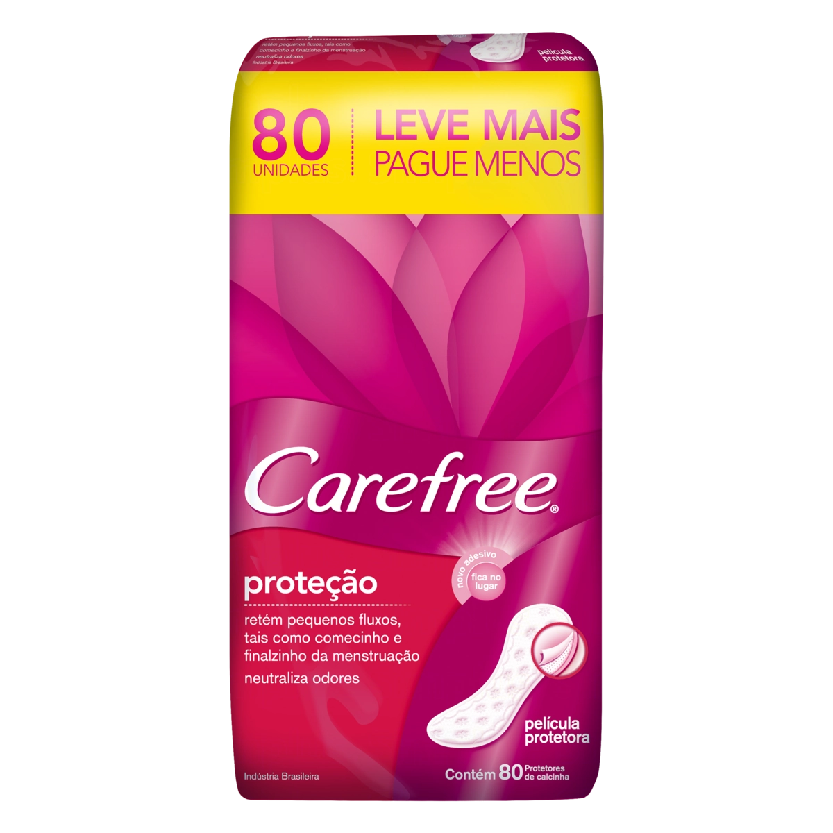 Protetor Diário Sem Abas Carefree Proteção Pacote 80 Unidades Leve Mais Pague Menos