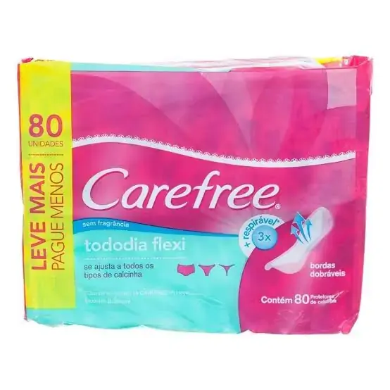 Protetor Diário Sem Abas Tododia Flexi Carefree Pacote Leve Mais Pague Menos 80 Unidades