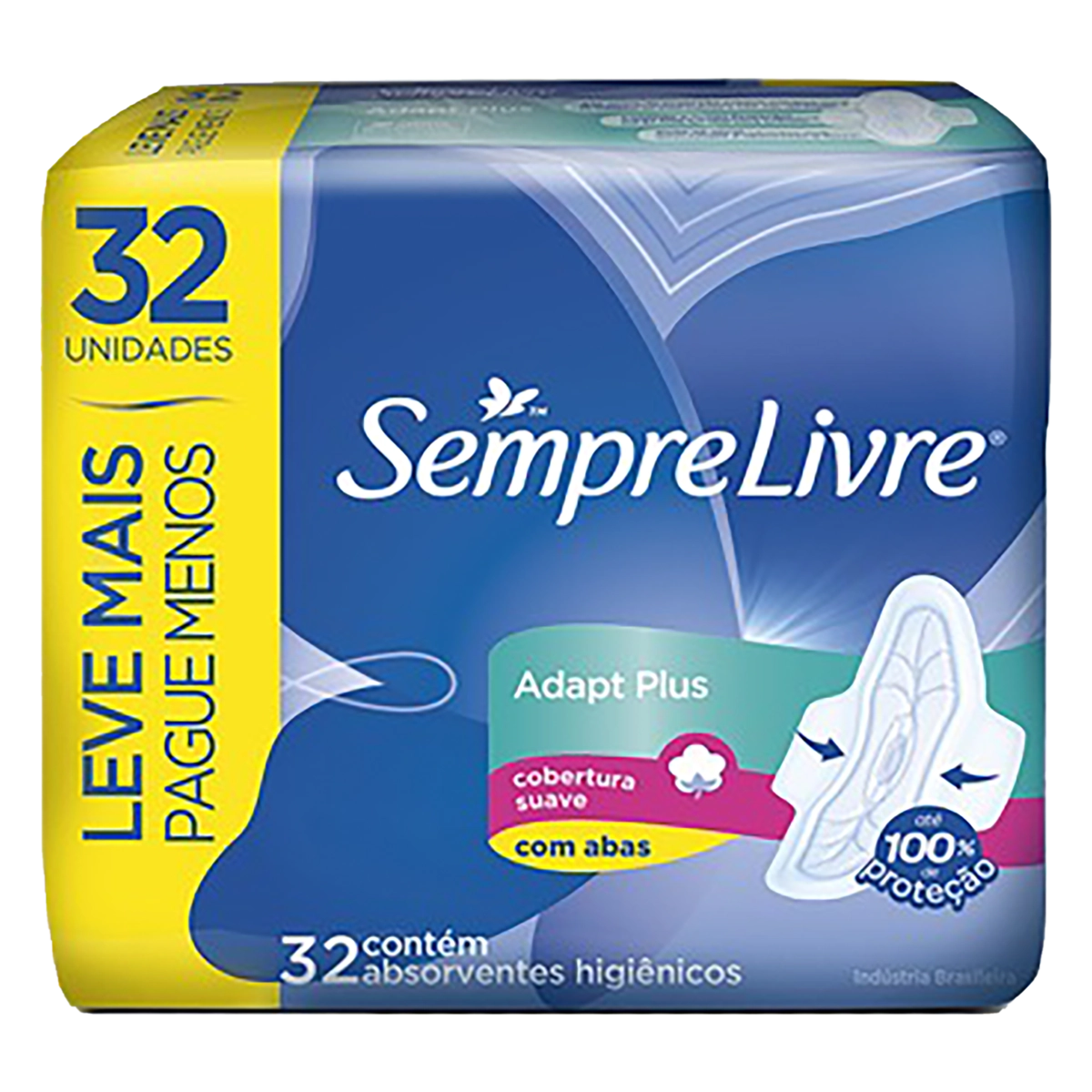 Absorvente Com Abas Suave Sempre Livre Adapt Plus Pacote 32 Unidades Leve Mais Pague Menos