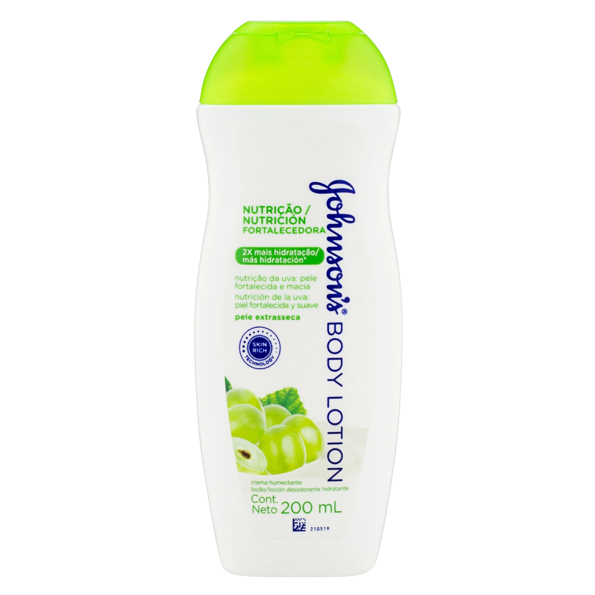 Loção Desodorante Hidratante Nutrição Fortalecedora Johnsons Body Lotion Frasco 200ml