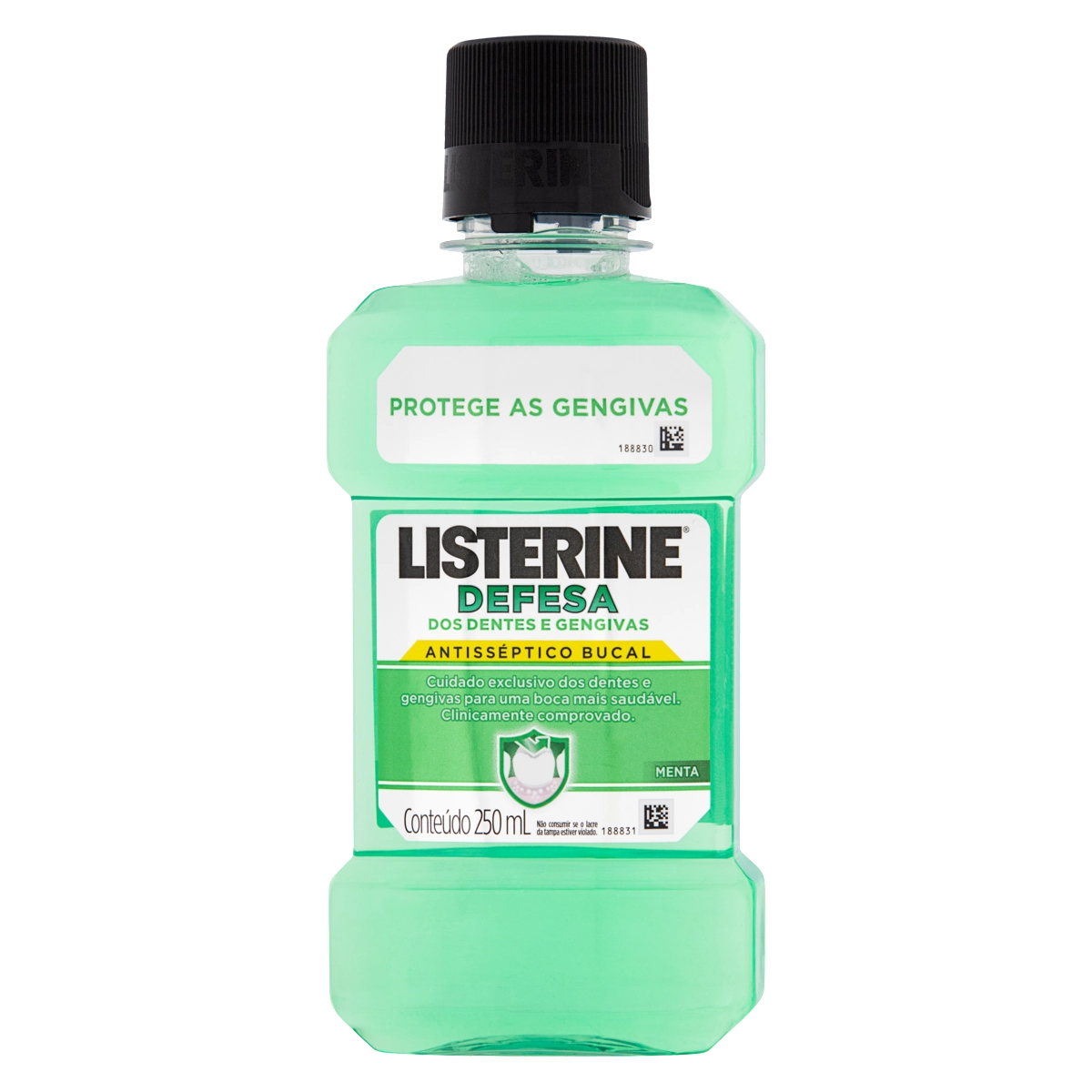 Enxaguante Bucal Antisséptico Menta Listerine Defesa Dos Dentes E Gengivas Frasco 250ml