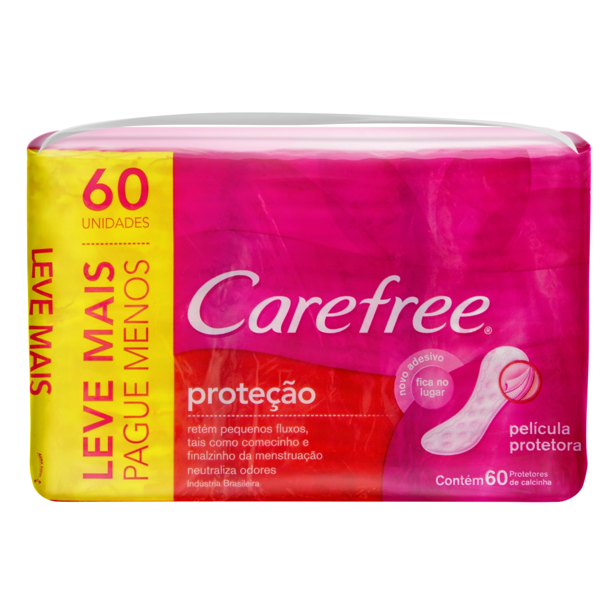 Protetor Diário Sem Abas Carefree Proteção Pacote 60 Unidades Leve Mais Pague Menos