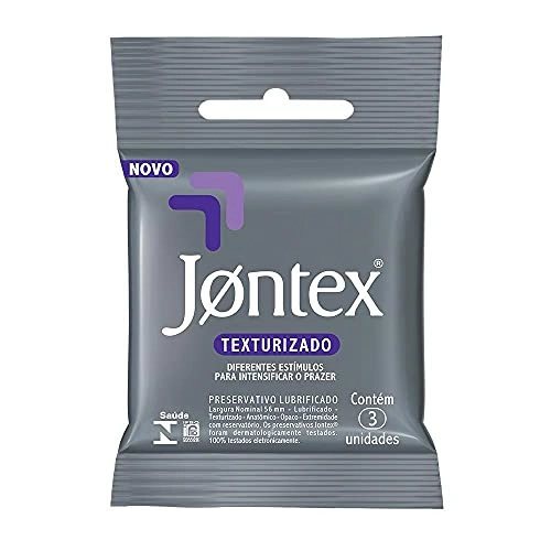 Preservativo Masculino Lubrificado Texturizado Jontex Pacote 3 Unidades
