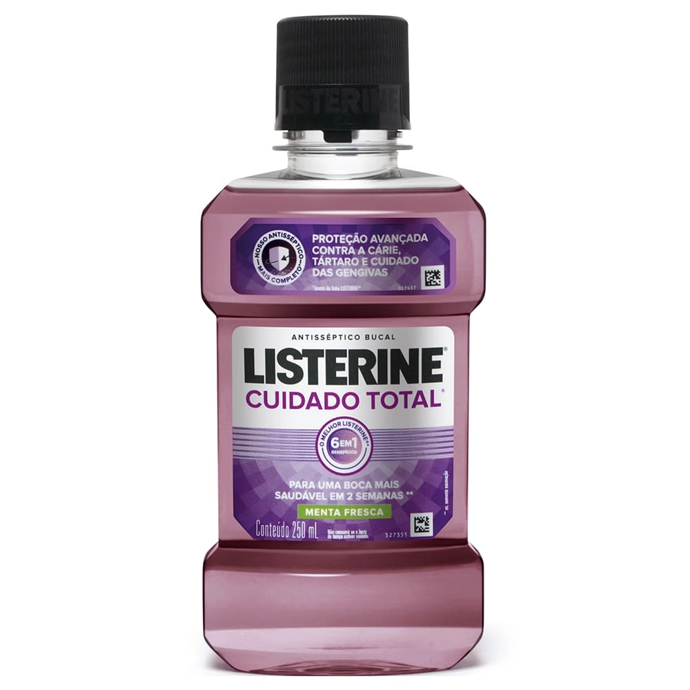 Enxaguante Bucal Antisséptico Zero álcool Menta Suave Listerine Cuidado Total Frasco 250ml