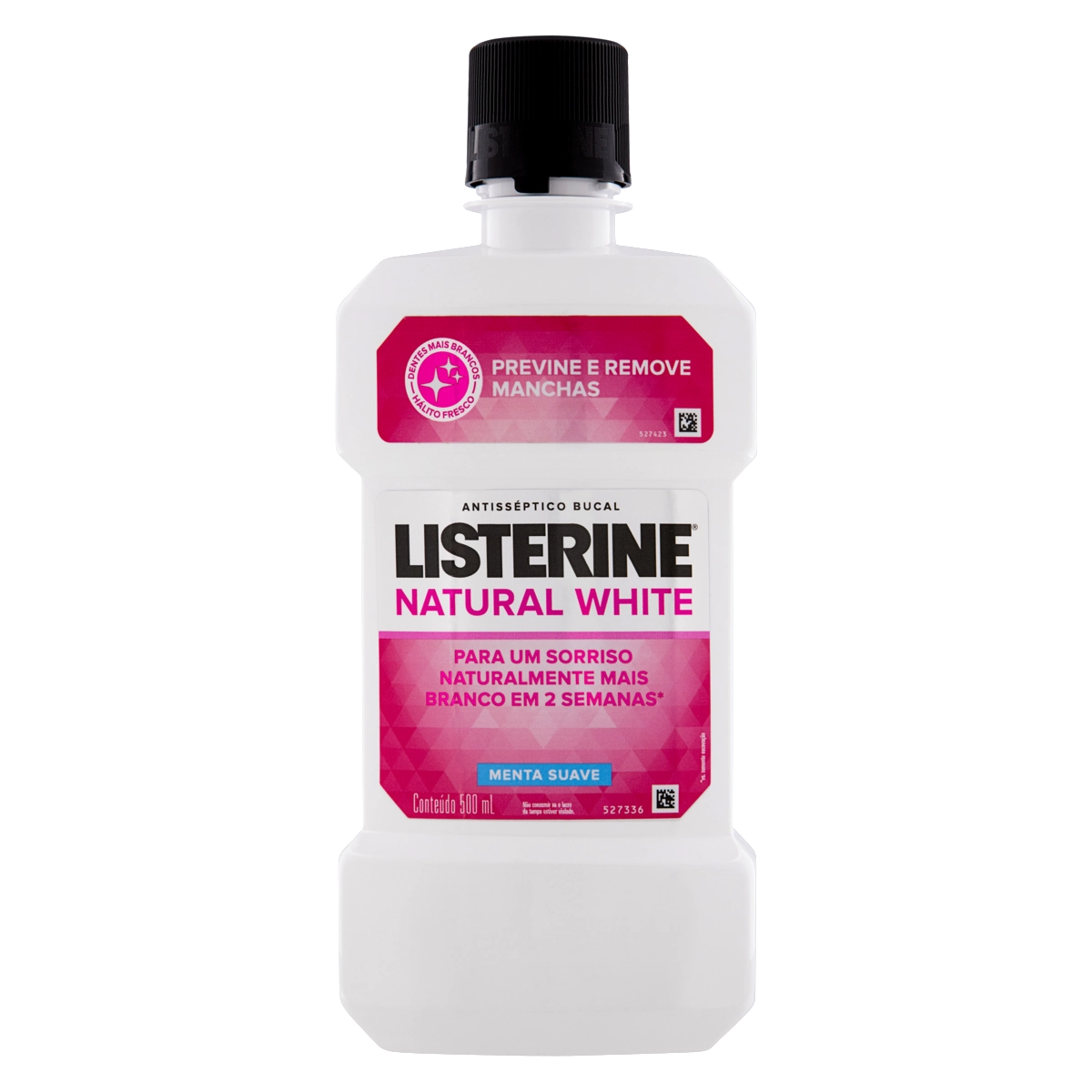 Enxaguante Bucal Antisséptico Menta Suave Listerine Natural White Frasco 500ml