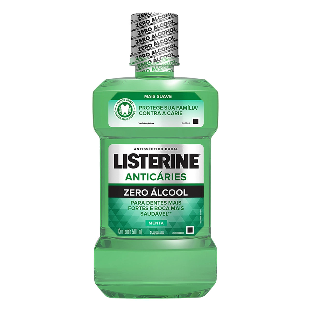 Enxaguante Bucal Antisséptico Zero álcool Menta Listerine Anticáries Frasco 500ml
