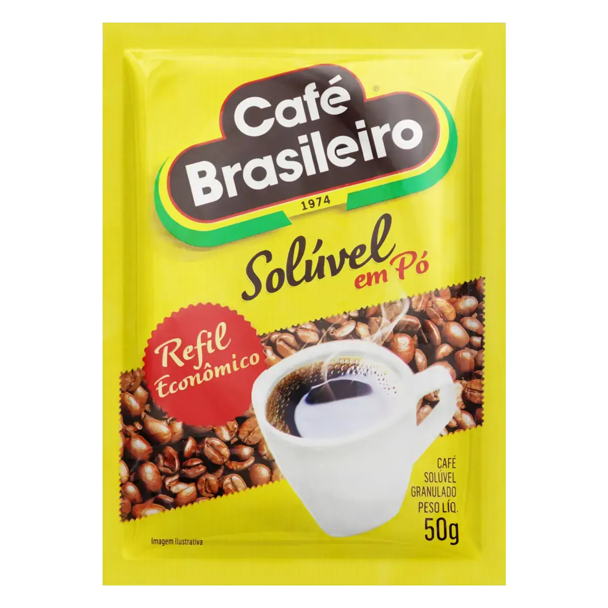 Café Solúvel Em Pó Café Brasileiro Pacote 50g Refil Econômico