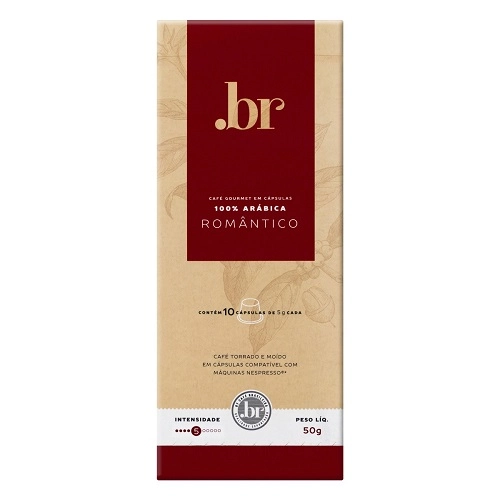 Café Em Cápsula Torrado E Moído Romântico .br Gourmet Caixa 50g 10 Unidades